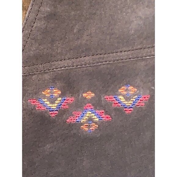 Route 66  Suede Leather Vest Womens L Brown  Western Embroidered Vest NWT - Picture 5 of 6
